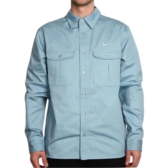 Nike SB Woven Skate Long-Sleeve Button Up DQ6287-494 - Picture 8 of 10